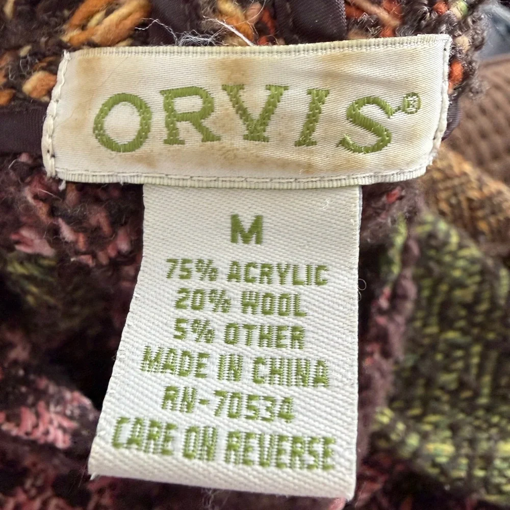 Orvis Green Pink Wool Blend Waterfall Cardigan M - Picture 4 of 4